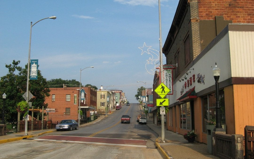 A scenic shot of downtown Luray showing one of the most dangerous roads in Page County