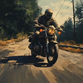 motorcycle on Virginia road